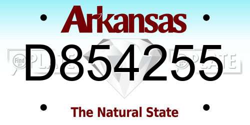 D854255 Arkansas License Plate