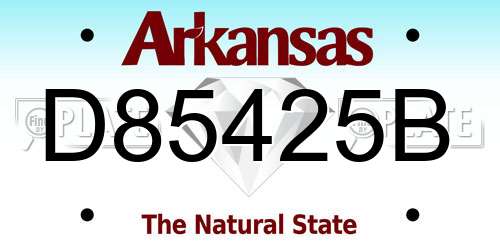 D85425B Arkansas License Plate