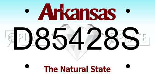 D85428S Arkansas License Plate