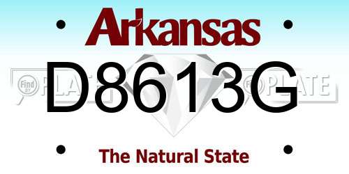 D8613G Arkansas License Plate