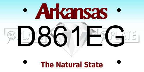 D861EG Arkansas License Plate