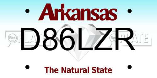 D86LZR Arkansas License Plate