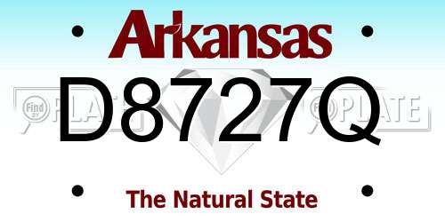 D8727Q Arkansas License Plate