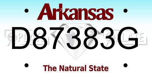 D87383G Arkansas License Plate
