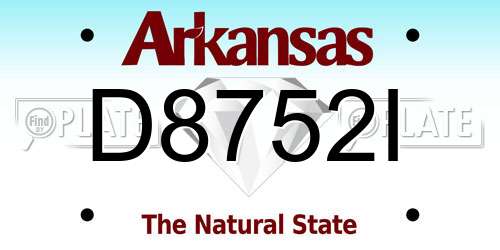 D8752I Arkansas License Plate