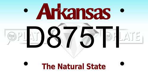 D875TI Arkansas License Plate