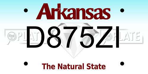 D875ZI Arkansas License Plate