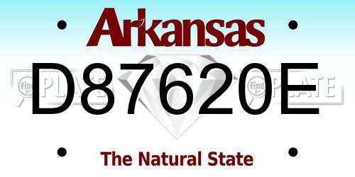 D87620E Arkansas License Plate