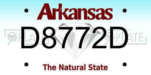 D8772D Arkansas License Plate