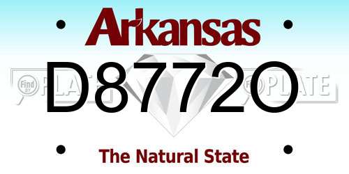 D8772O Arkansas License Plate