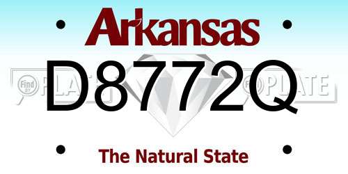 D8772Q Arkansas License Plate