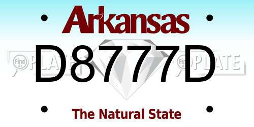 D8777D Arkansas License Plate