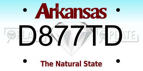 D877TD Arkansas License Plate