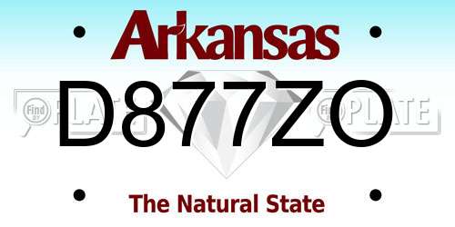 D877ZO Arkansas License Plate