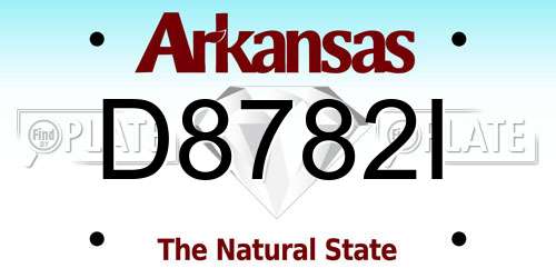 D8782I Arkansas License Plate
