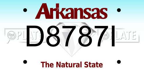 D8787I Arkansas License Plate