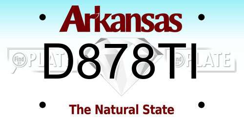 D878TI Arkansas License Plate