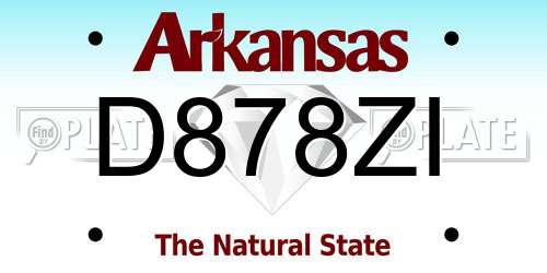 D878ZI Arkansas License Plate