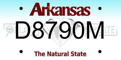 D8790M Arkansas License Plate