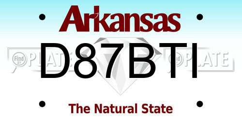 D87BTI Arkansas License Plate