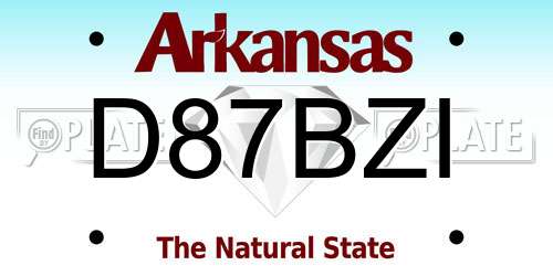 D87BZI Arkansas License Plate