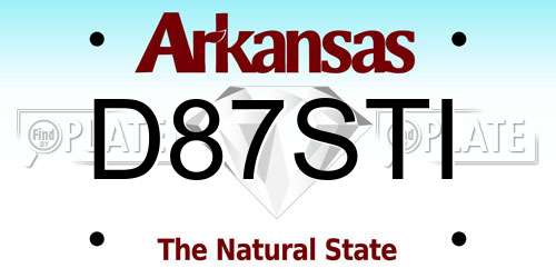 D87STI Arkansas License Plate