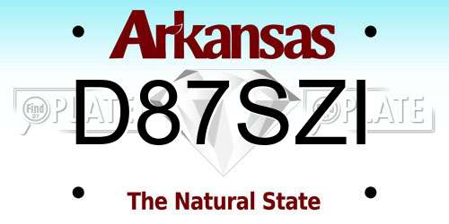 D87SZI Arkansas License Plate