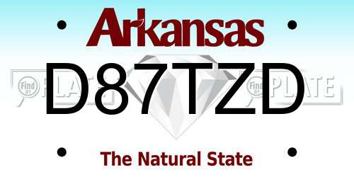 D87TZD Arkansas License Plate