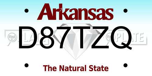 D87TZQ Arkansas License Plate