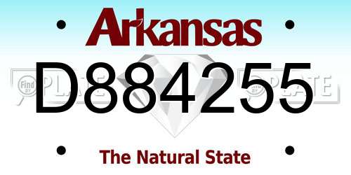 D884255 Arkansas License Plate