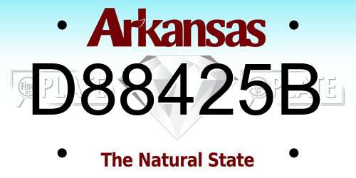 D88425B Arkansas License Plate
