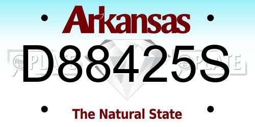 D88425S Arkansas License Plate