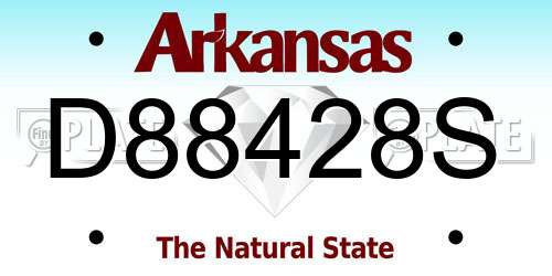 D88428S Arkansas License Plate