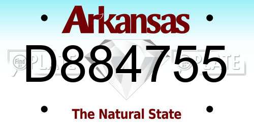 D884755 Arkansas License Plate