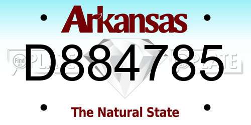 D884785 Arkansas License Plate