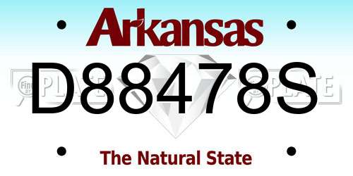 D88478S Arkansas License Plate