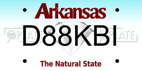 D88KBI Arkansas License Plate