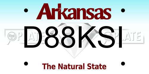 D88KSI Arkansas License Plate