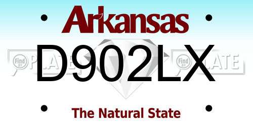 D902LX Arkansas License Plate