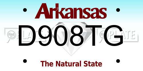 D908TG Arkansas License Plate