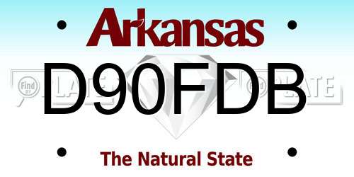 D90FDB Arkansas License Plate