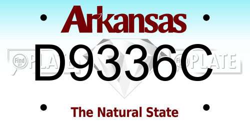 D9336C Arkansas License Plate