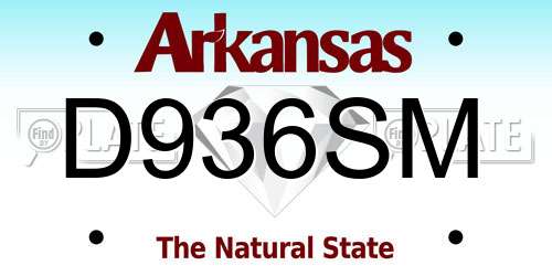 D936SM Arkansas License Plate