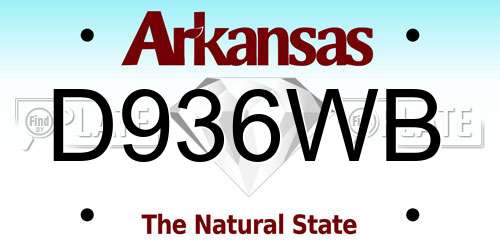 D936WB Arkansas License Plate