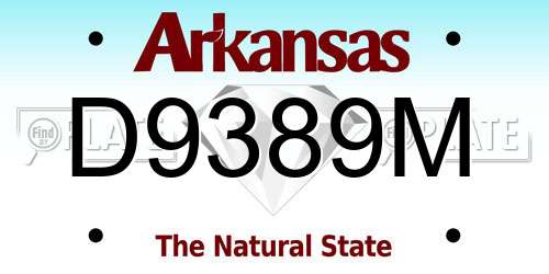 D9389M Arkansas License Plate