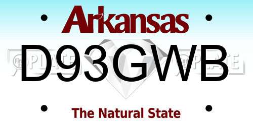 D93GWB Arkansas License Plate