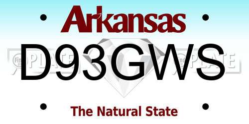 D93GWS Arkansas License Plate