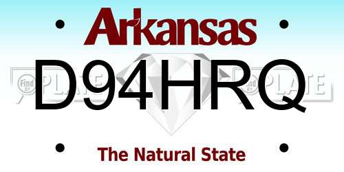 D94HRQ Arkansas License Plate