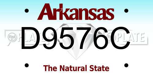 D9576C Arkansas License Plate