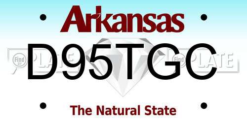 D95TGC Arkansas License Plate